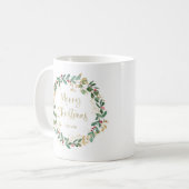 Moderne Kleider und Gold-Script | Frohe Weihnachte Kaffeetasse (Vorderseite Links)