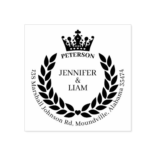 Moderne Kleider- und Kronen-Rücksendeadresse Gummistempel (Prägung)