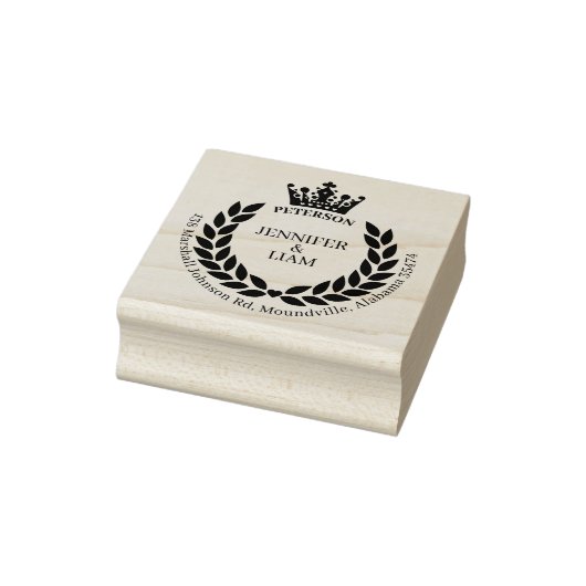 Moderne Kleider- und Kronen-Rücksendeadresse Gummistempel (Stempel)