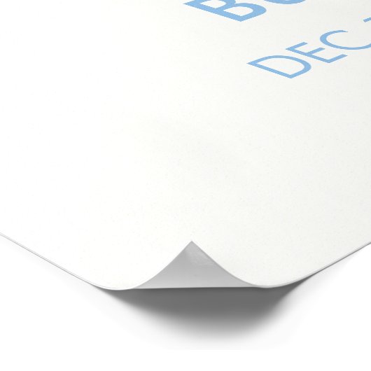 Moderne kleine Bow Frame Boy Baby Dusche Willkomme Poster (Ecke)