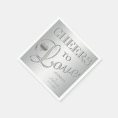 Moderne KLEINE FÜR LIEBE Silbergraue Hochzeit Serviette (Ecke)