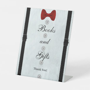 Moderne kleine Gentleman Babydusche Bücher & Gesch Sockelschild