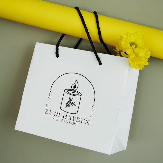 Moderne, kleine Geschäfte mit Kerze, maßgeschneide Gummistempel