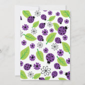 Moderne Kleine Lady Lila Ladybug Babydusche Einladung (Rückseite)