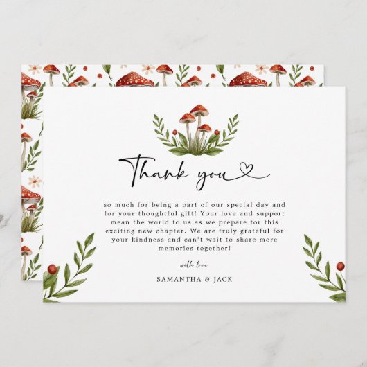 Moderne Kleine Mushroom Babydusche Danke (Vorne/Hinten)