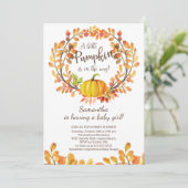 Moderne Kleine Pumpkin Baby Dusche Einladung (Stehend Vorderseite)