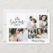 moderne kleine rustikale Hochzeit mit mehreren Fot Save The Date (Vorderseite)