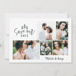 moderne kleine rustikale Hochzeit mit mehreren Fot Save The Date
