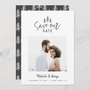 moderne kleine rustikale Hochzeit mit mehreren Fot Save The Date