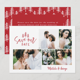 moderne kleine rustikale Hochzeit mit mehreren Fot Save The Date