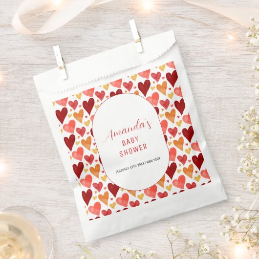 Moderne kleine Sweetheart Valentine Baby Dusche Geschenktütchen (Ausgeschnitten)