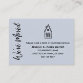 Moderne, kleine "We ve Moved" Dusty Blue Card Visitenkarte