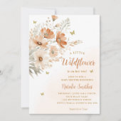 Moderne kleine Wildblume Boho Girl Babydusche Einladung (Vorderseite)