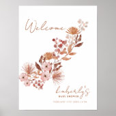 Moderne kleine Wildblume Boho Kinderdusche Willkom Poster (Vorne)