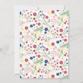 Moderne kleine Wildblume Muster Kreuztaufe Einladung (Rückseite)