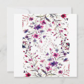 Moderne kleine Wildblume-Rosa-Babydusche (Rückseite)