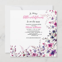 Moderne kleine Wildblume-Rosa-Babydusche