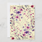 Moderne kleine Wildblume-Rosa-Babydusche Einladung (Rückseite)