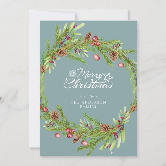 Moderne Kleinschreibung Weihnachts Feiertagskarte (Vorderseite)