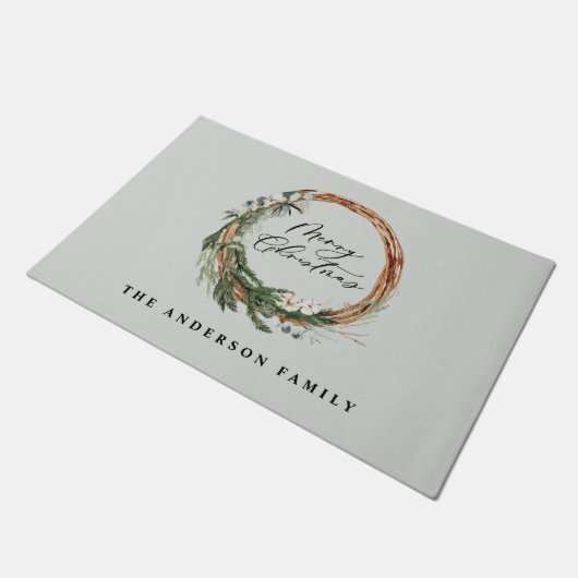 Moderne Kleinschreibung Weihnachts Fußmatte (Schrägansicht)