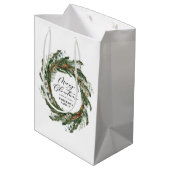 Moderne Kleinschreibung Weihnachts Mittlere Geschenktüte (Rückseite Schrägansicht)