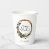 Moderne Kleinschreibung Weihnachts Pappbecher (Rückseite)