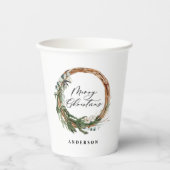 Moderne Kleinschreibung Weihnachts Pappbecher (Vorderseite)