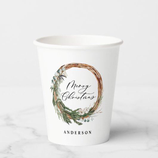 Moderne Kleinschreibung Weihnachts Pappbecher (Vorderseite)