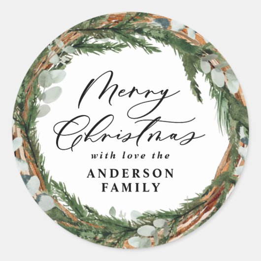 Moderne Kleinschreibung Weihnachts Runder Aufkleber (Vorderseite)