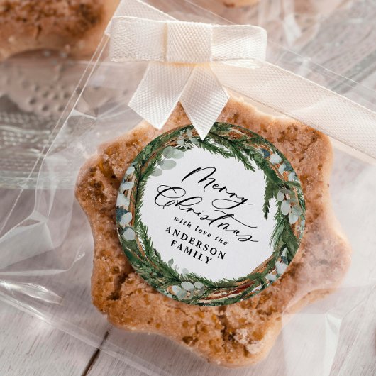 Moderne Kleinschreibung Weihnachts Runder Aufkleber