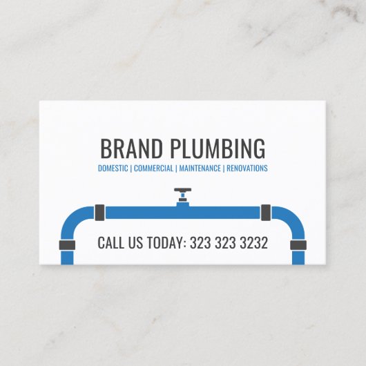 Moderne Klempner, Entwässerungsschichten, Klempner Visitenkarte (Vorderseite)