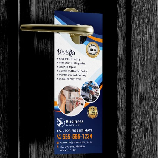 Moderne Klempneranlage Blue Orange Türanhänger