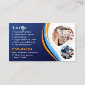 Moderne Klempneranlage Blue Orange Visitenkarte (Rückseite)