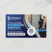 Moderne Klempneranlage Blue Orange Visitenkarte (Vorderseite)