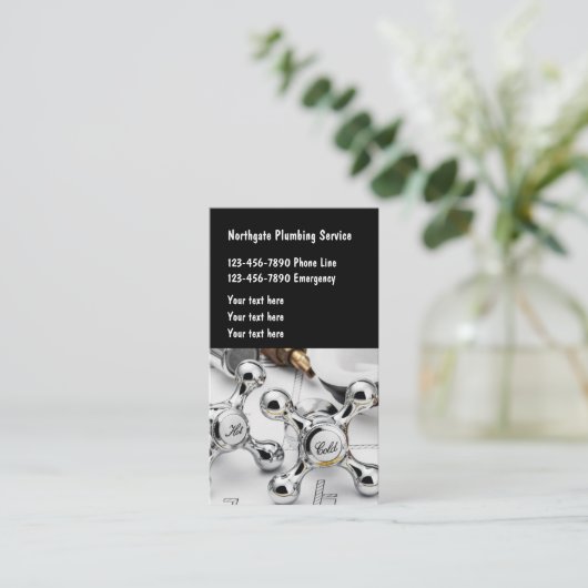 Moderne Klempnerdienste Kommerziell Visitenkarte (Stehend Vorderseite)