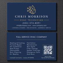 Moderne Klimaanlage Navy Blau Gold QR-Code