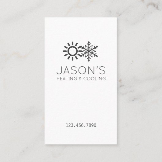 Moderne Klimaheizung und Kühlung HVAC Visitenkarte (Vorderseite)
