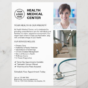 Moderne Klinik Arzt Gesundheitswesen Benutzerdefin Flyer