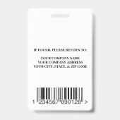 Moderne Klinik für Kinderkrankenhäuser ID Ausweis (Rückseite)