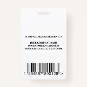 Moderne Klinik für Kinderkrankenhäuser ID Ausweis (Rückseite)