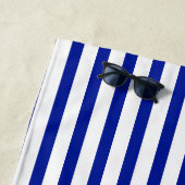 Moderne Kobaltblau-weiß-nautische Streifen Strandtuch (Beispiel)