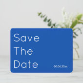 Moderne kobaltblaue Hochzeit - Save the Date -   (Stehend Vorderseite)