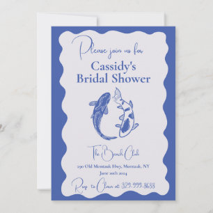 Moderne Koi Fish Bridal Dusche Einladung