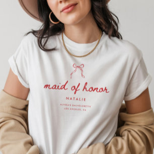 Moderne Kokette Brautjungfer Name Junggesellinnena T-Shirt