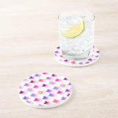 Moderne Kokette Strahlendes Herz Bogenmuster Getränkeuntersetzer (Seite)