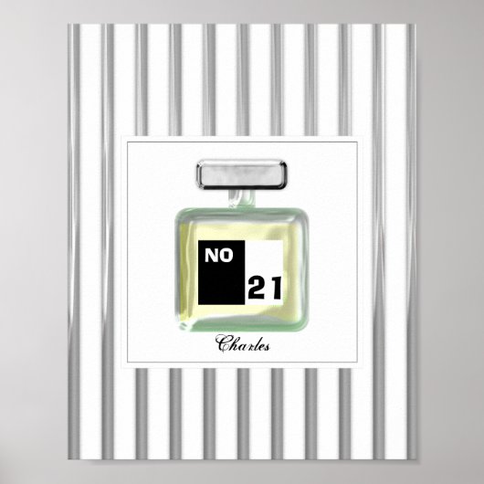 Moderne Kölner Parfümflasche für Männer Personalis Poster (Vorne)