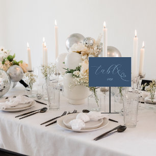 Moderne Kolorblock-Hochzeit   Dunkelblau Tischnummer