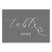 Moderne Kolorblock-Hochzeit | Dunkle Silber Tischnummer (Rückseite)