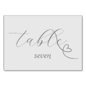 Moderne Kolorblock-Hochzeit | Lichtsilber Tischnummer (Vorderseite)