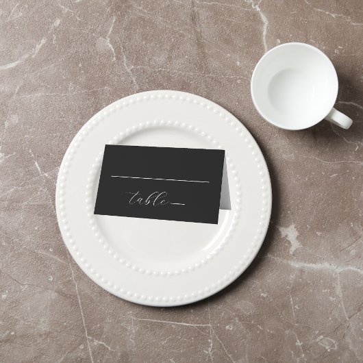 Moderne Kolorblock-Hochzeit | Schwarz/Weiß-Innenbe Platzkarte